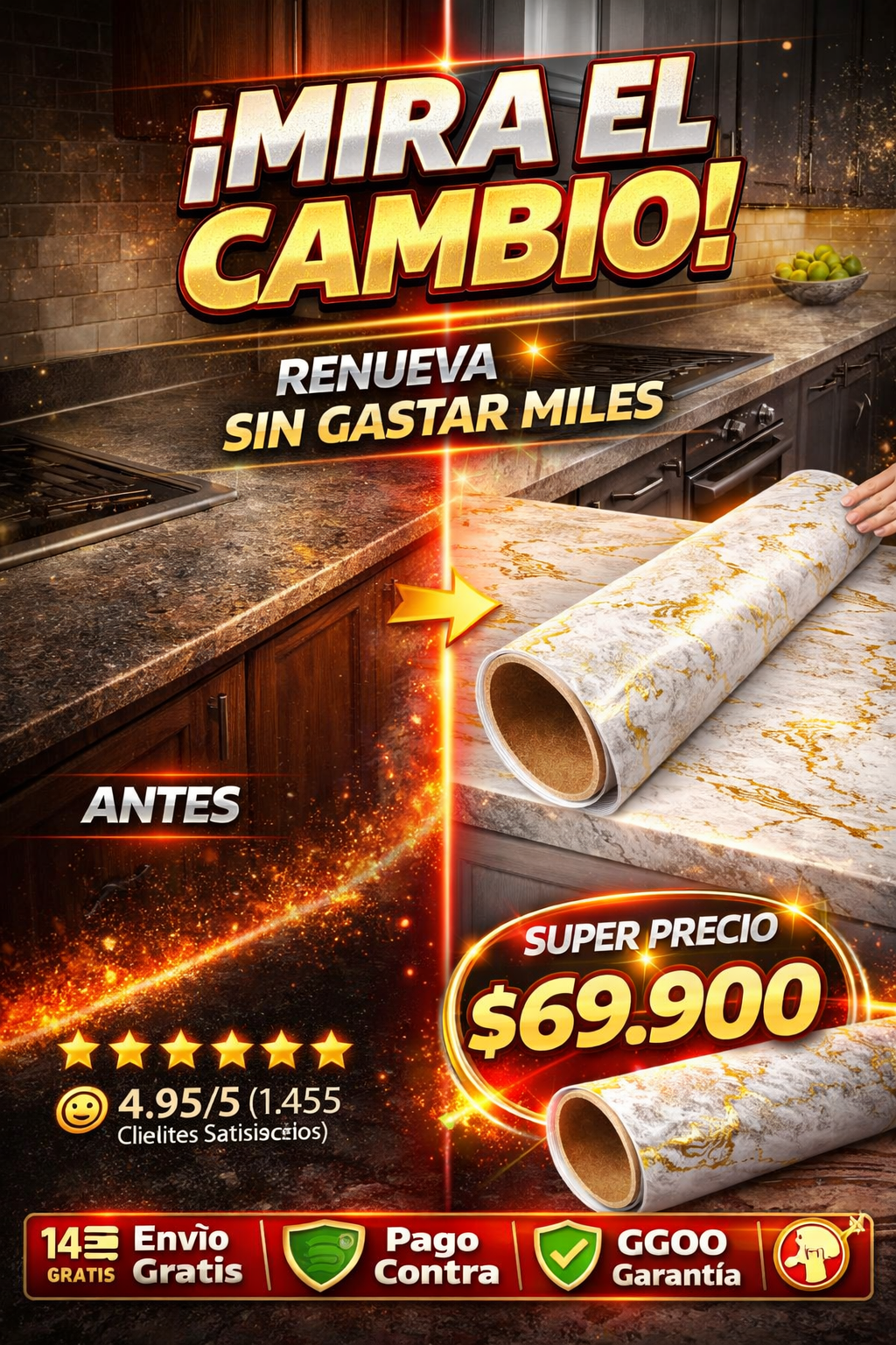 Papel adhesivo tipo marmol